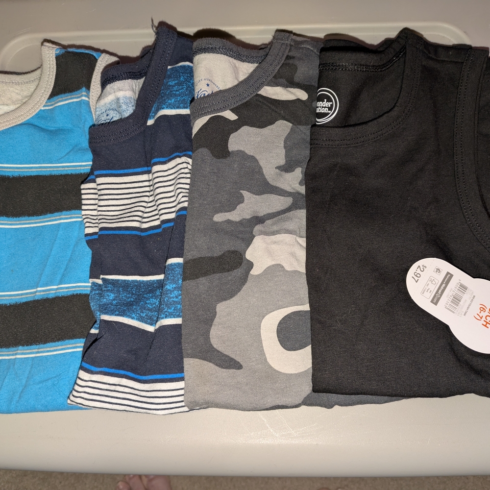 ❤️ 2 For $7! Wonder Nation Blue and Gray Tank Tops Casual Comfort